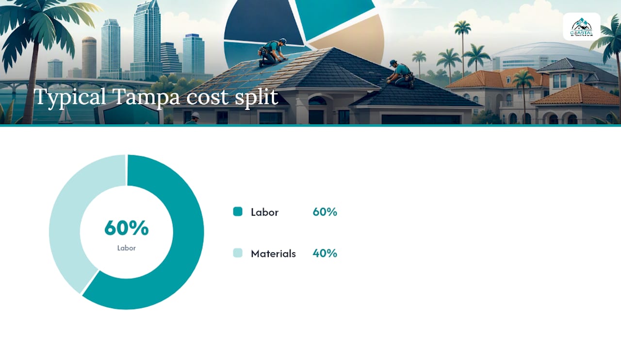 Coastal Roofing & Construction LLC | $9,002–$21,604 Tampa Roof Replacement Costs: Permit & Insurance Tips What Drives the Price Difference Between Roofing Quotes? — overview diagram