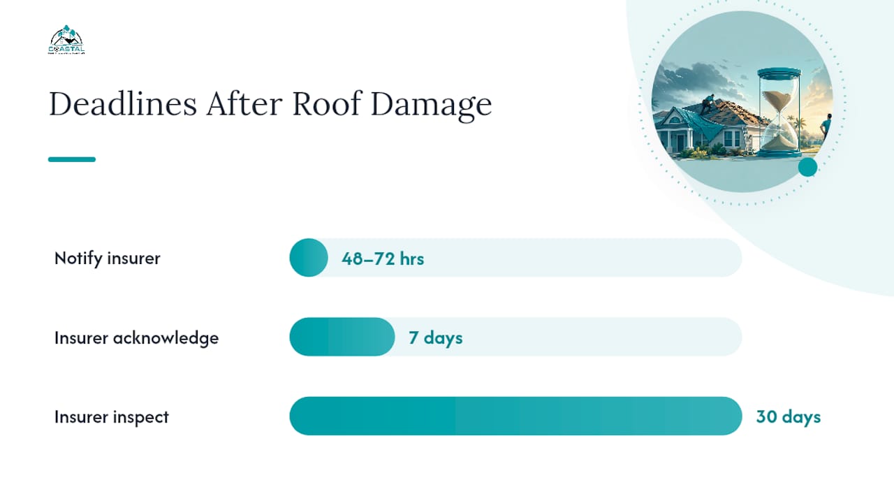 Coastal Roofing & Construction LLC | 2% or 50%: How Florida Roof Deductible Cap Affects Your Out of Pocket What to Do After Roof Damage — overview diagram