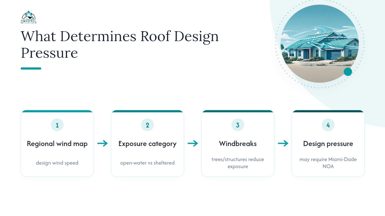 Coastal Roofing & Construction LLC | Coastal Homeowners: Demand These Metal Roof Wind Rating Documents Factors affecting coastal roof design pressure